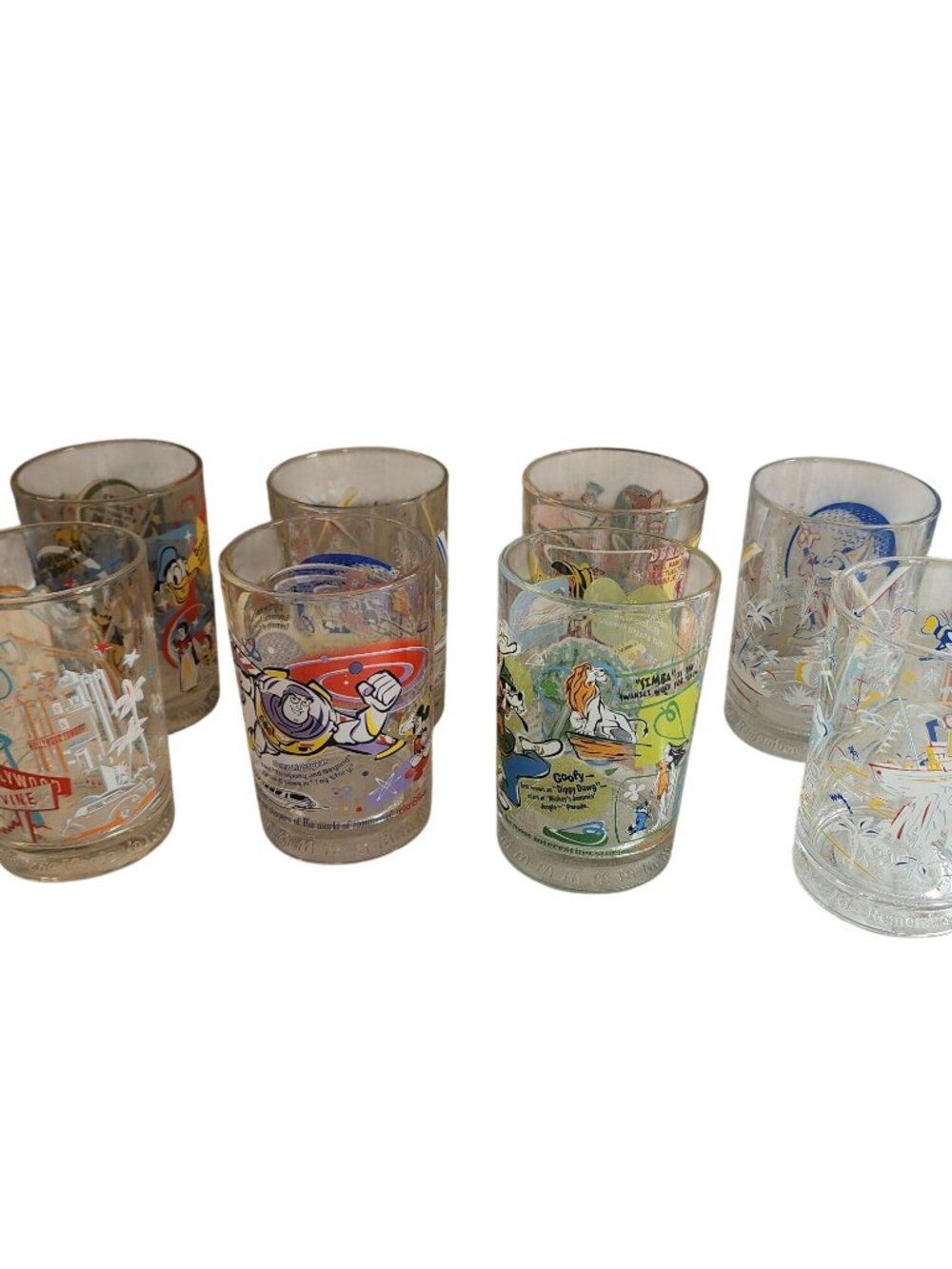 9 Vintage McDonald's 100 Years of Magic Promotional Glasses 2001 Celebrate The W